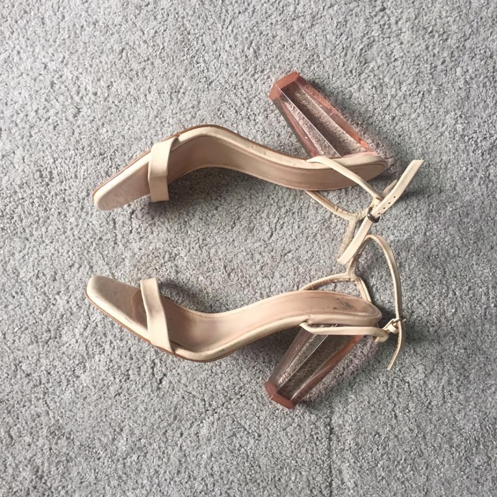 Zara - Sandal w/ Methacrylate Heel - Pink Size 10